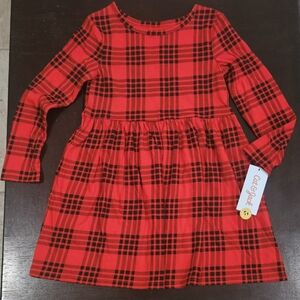 Red and Black Plaid Kids 5T Dress